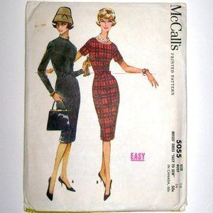 Vintage 1959 McCall's Uncut Mad Men Era Fitted Dress Sewing Pattern